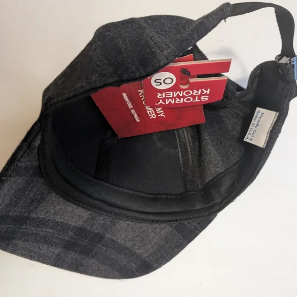 Gray Plaid Cap with Leather Patch Stormy Kromer NWT - Picture 2 of 2